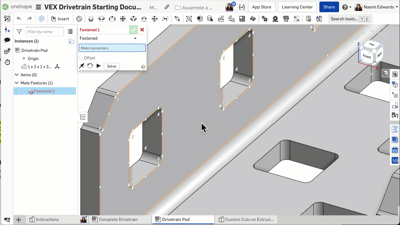 Shift key to lock inferred points
