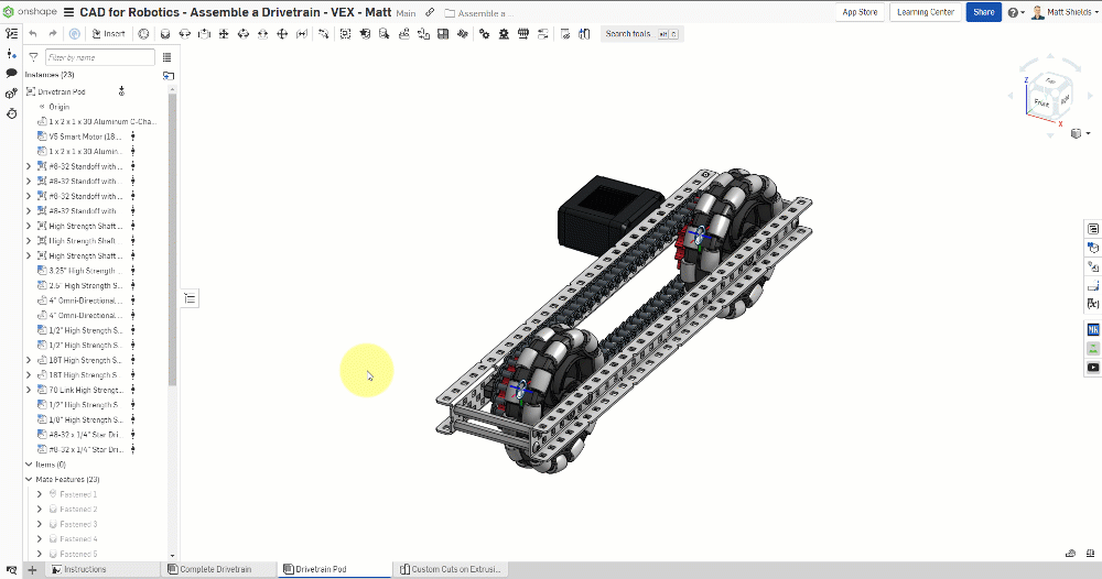 Insert parts into complete assembly