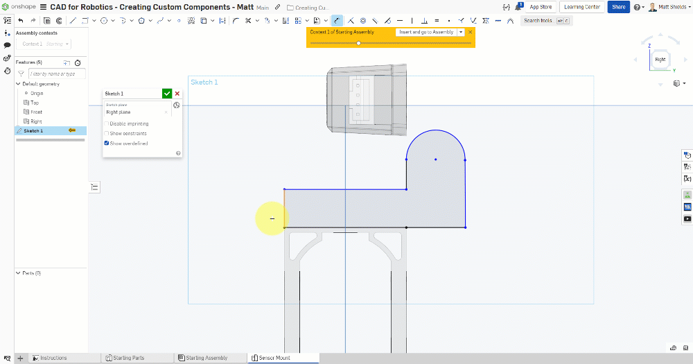 Add dimensions and constraints