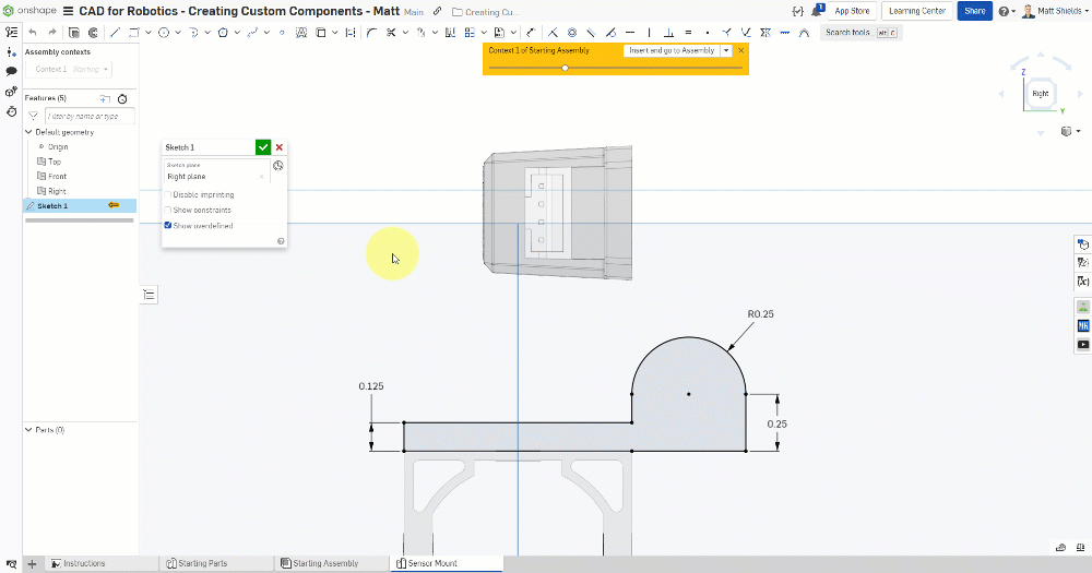Extrude sketch into solid