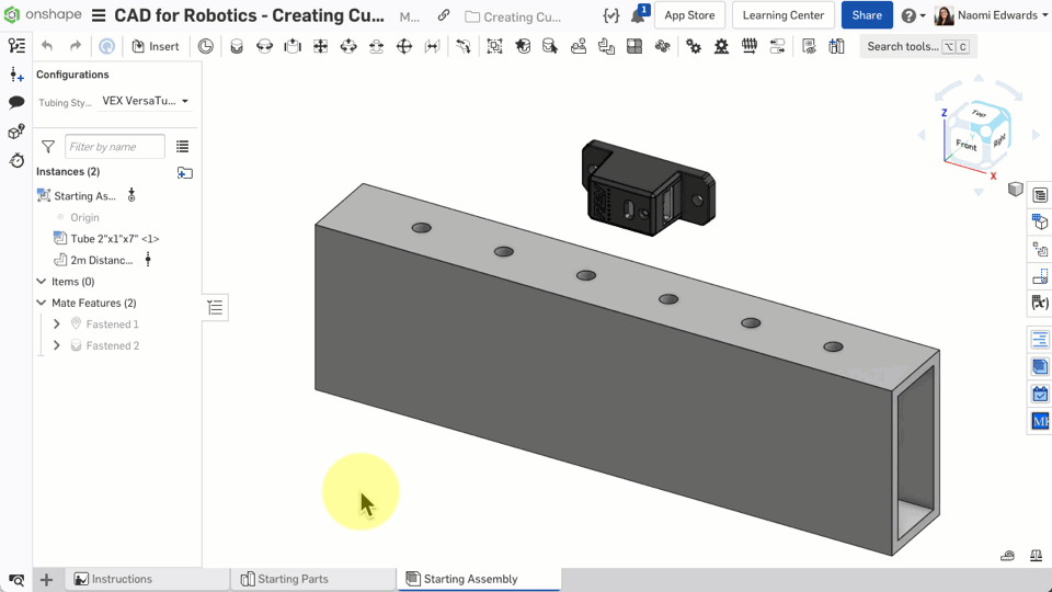 Change tube configuration