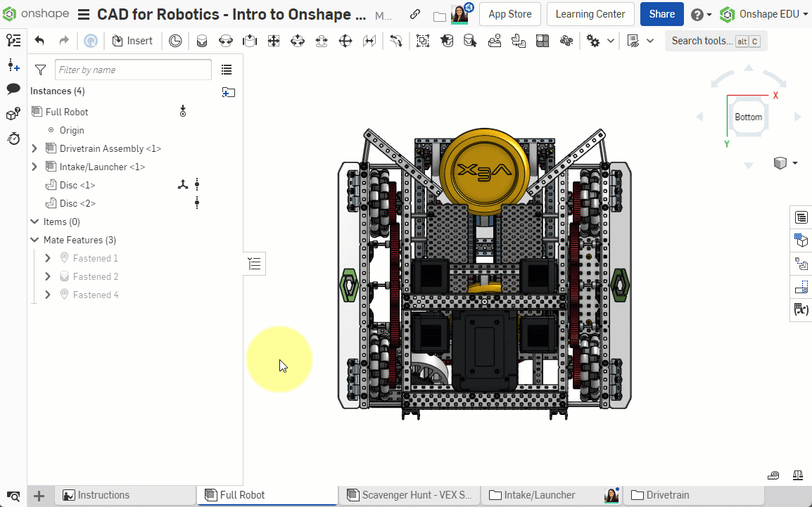 Viewing the drivetrain assembly animation