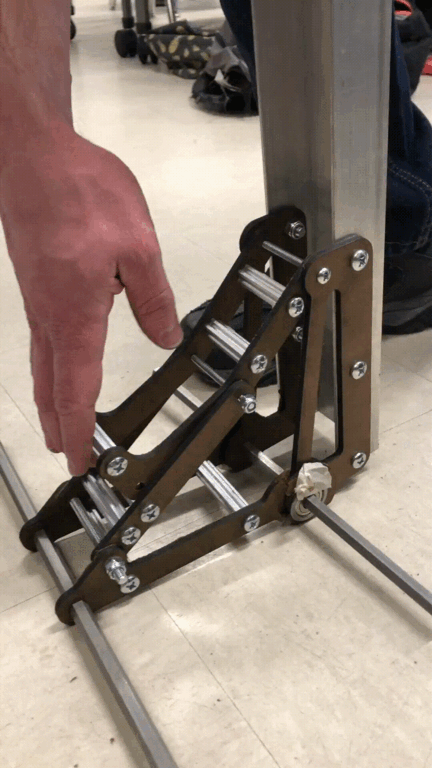 2D parts assembled into 3D mechanism
