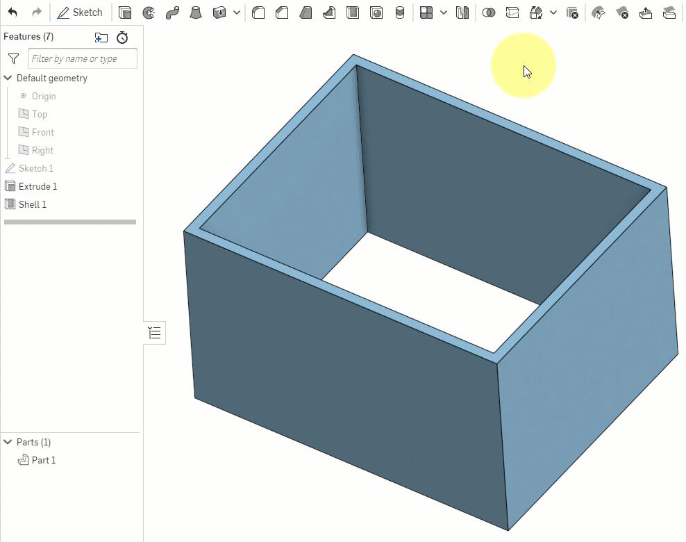 Shell splitting a box