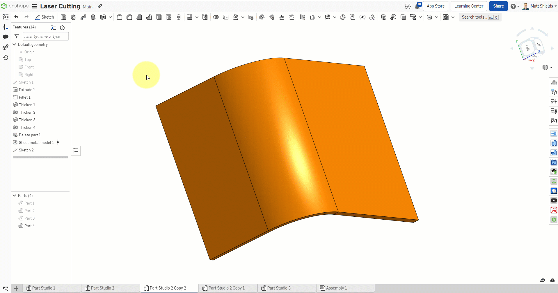 Lighten on flat pattern
