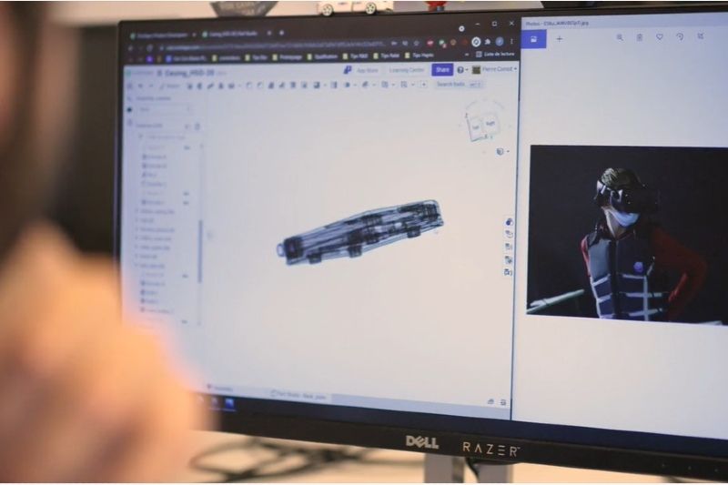 actronika model opened in Onshape on computer monitor