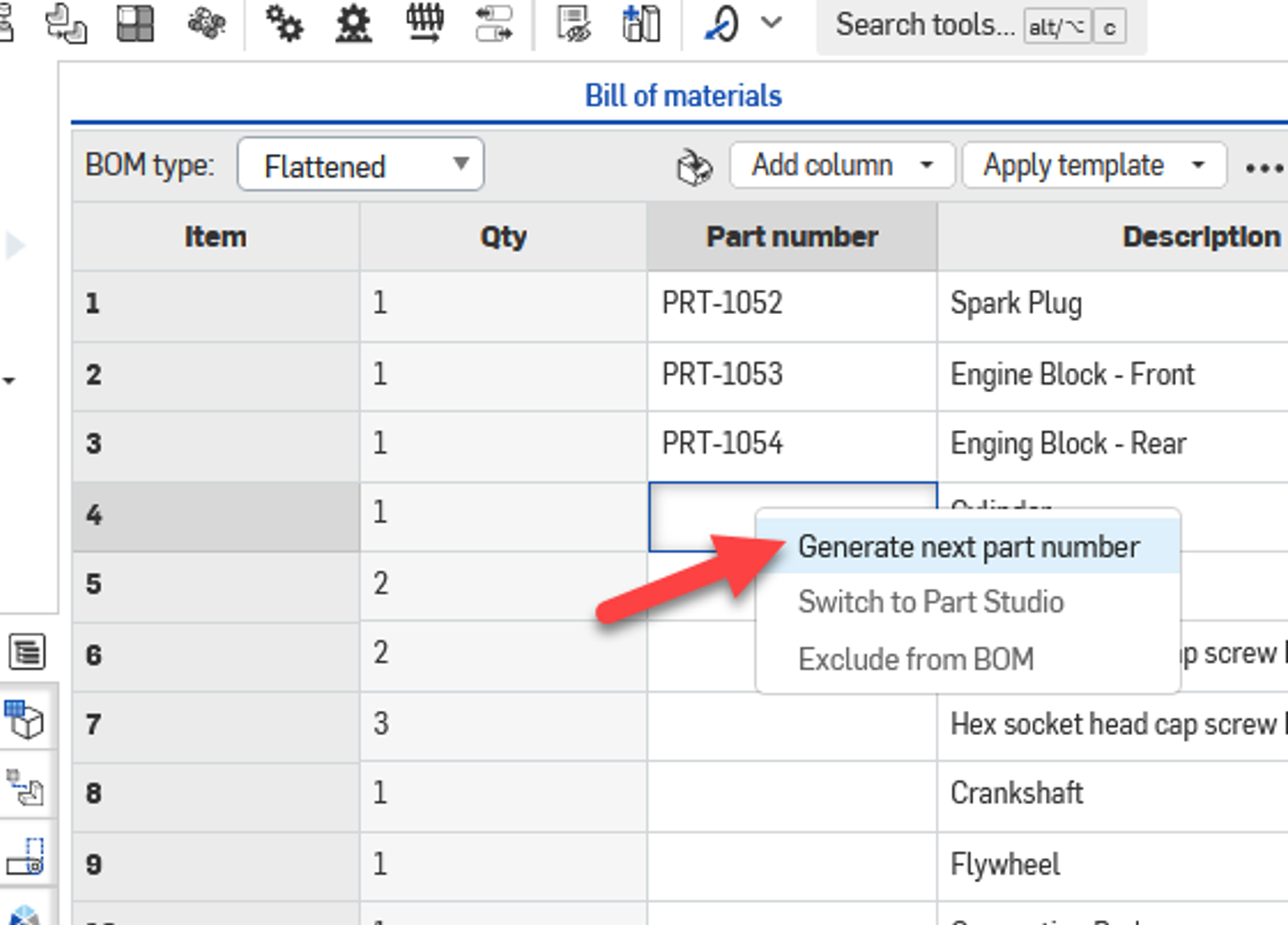 generate next part numbers