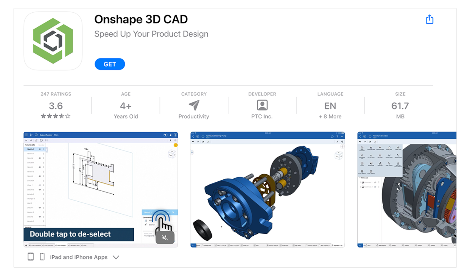 Onshape in the Apple App Store