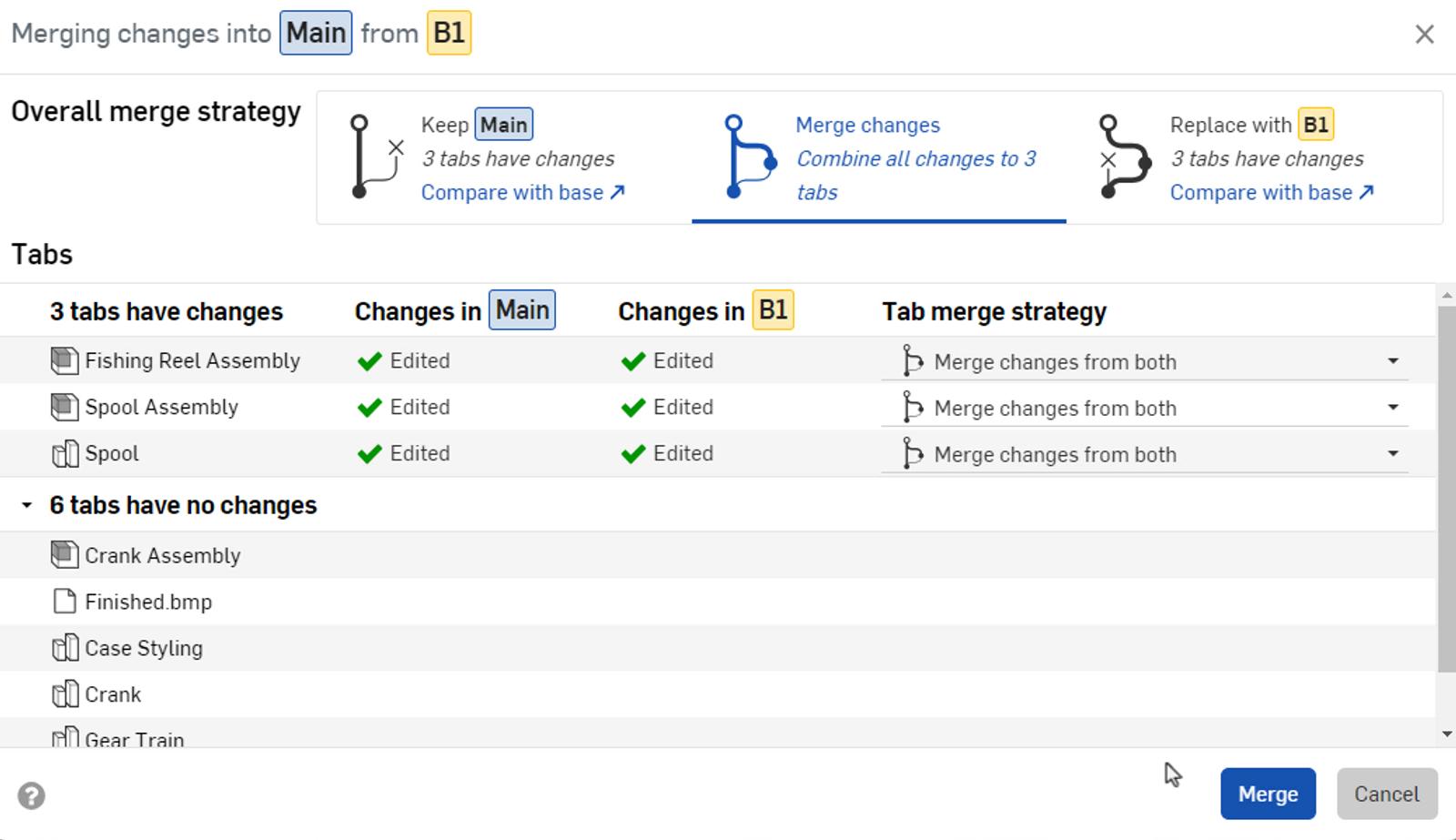 Overall merge strategy