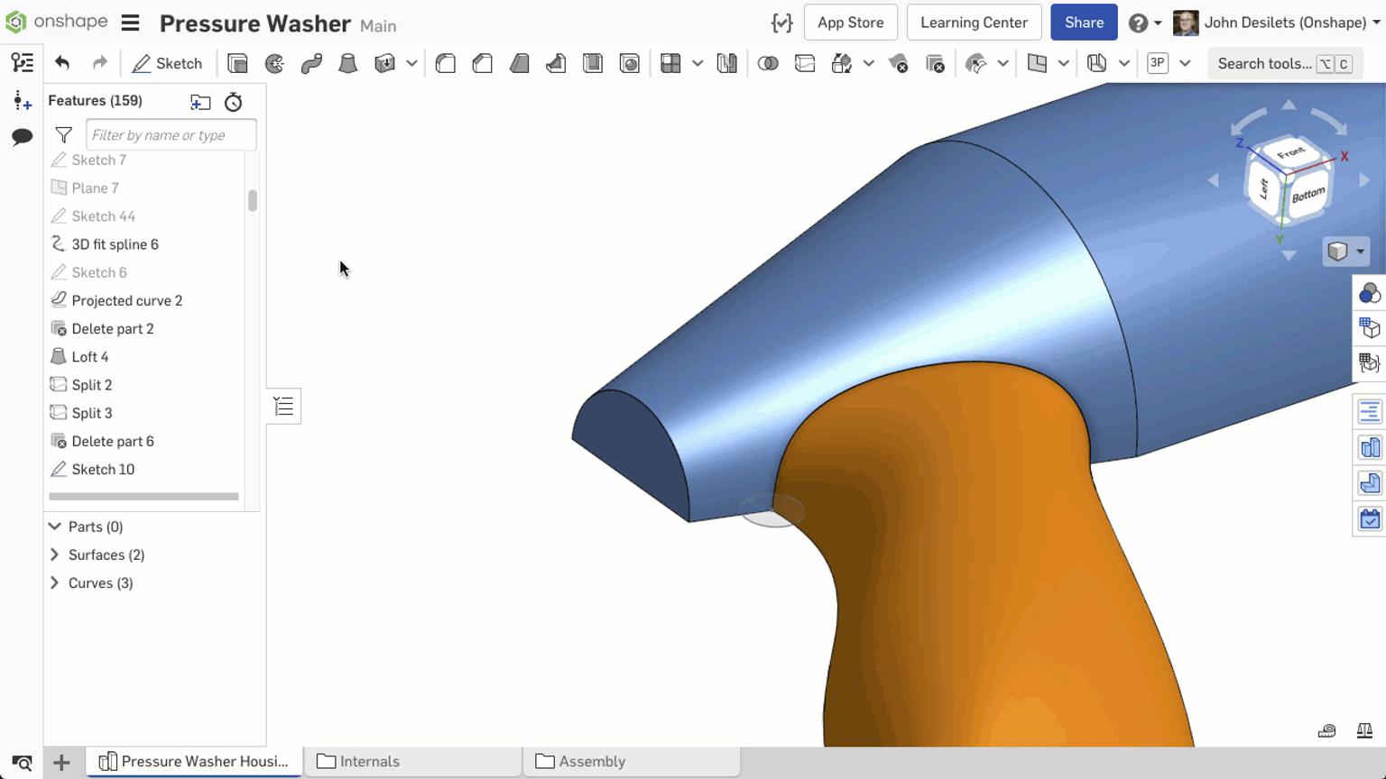 Using the Sweep Feature to Blend Surfaces