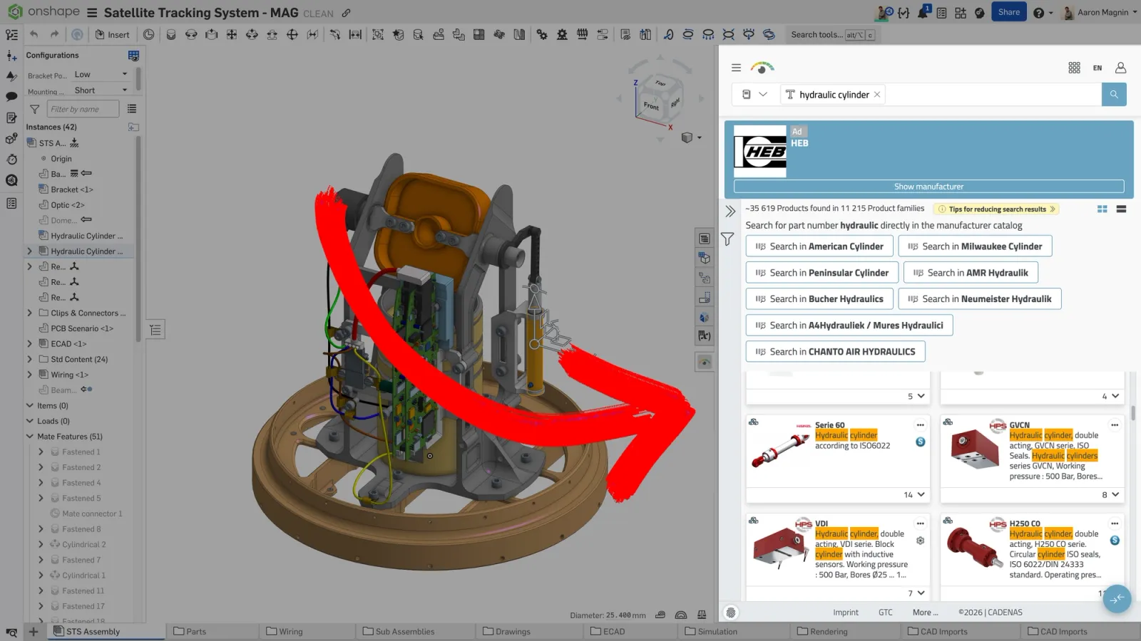 Image showing Onshape UI with the an application extension being highlighted. 