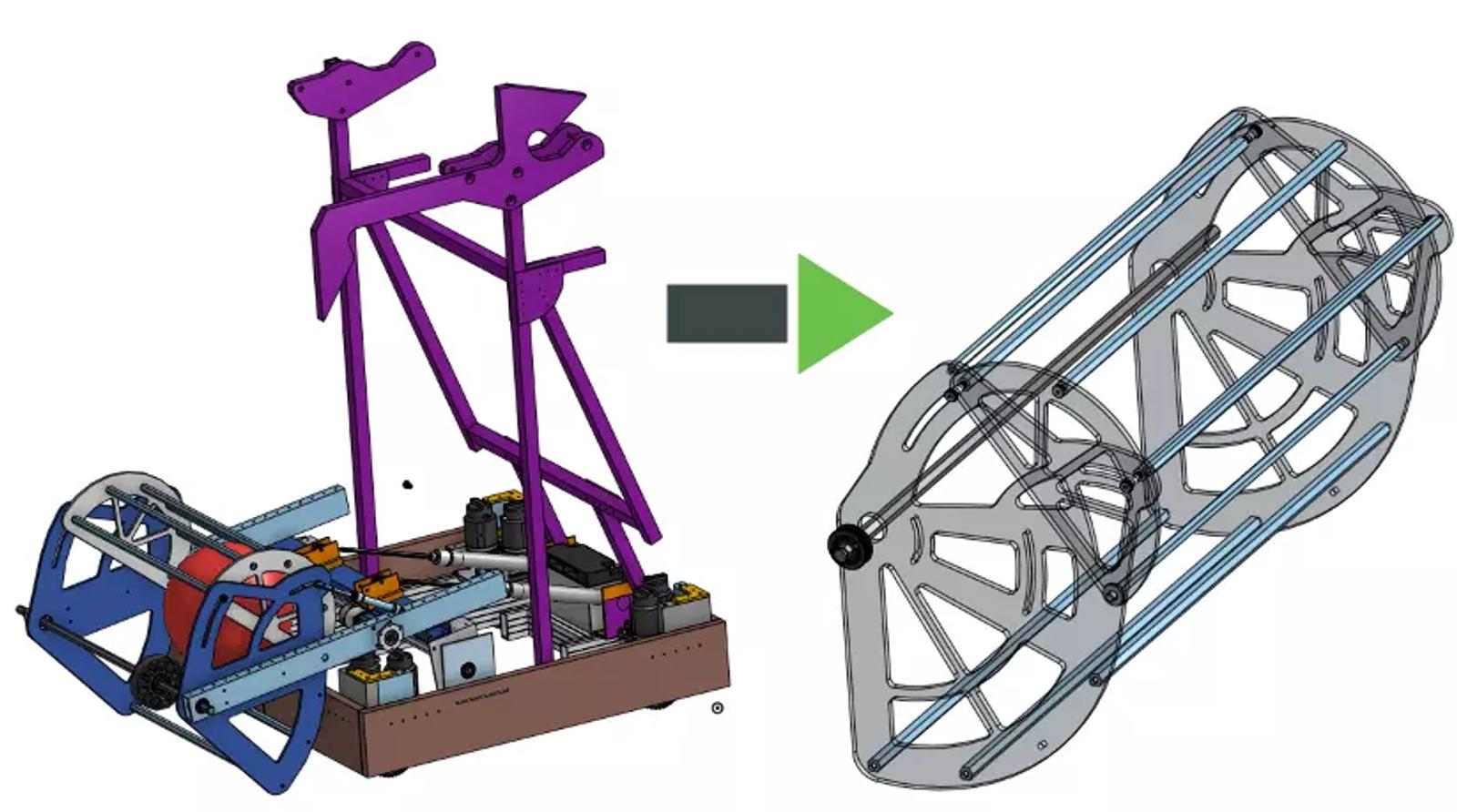 The intake designed in Onshape.