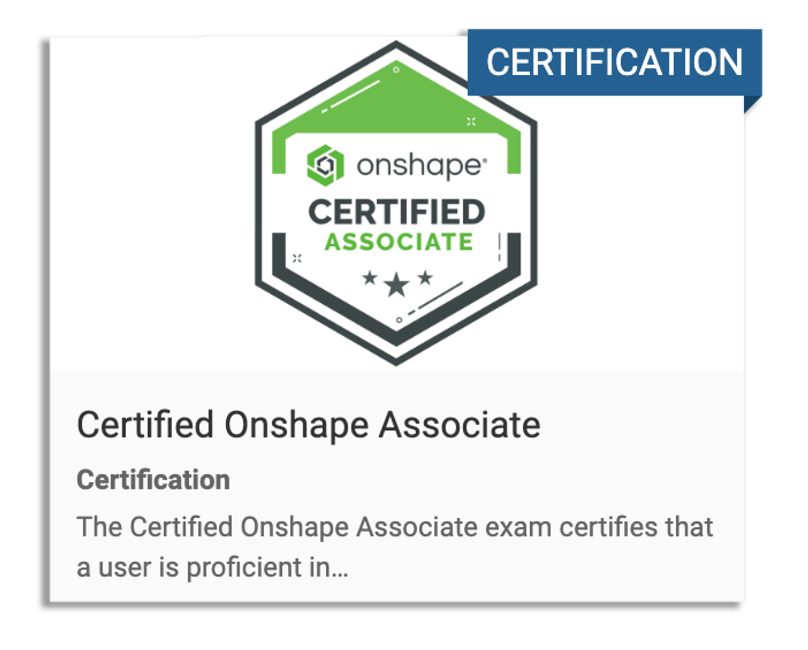 image of certified onshape associate module