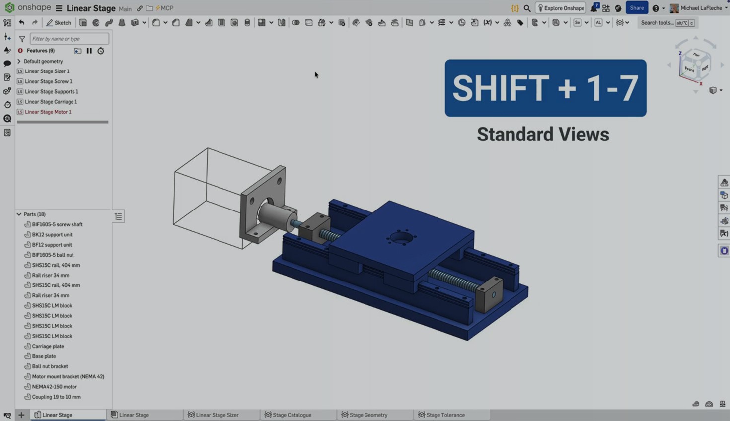 Onshape GUI with an overlay showing a 3D model.