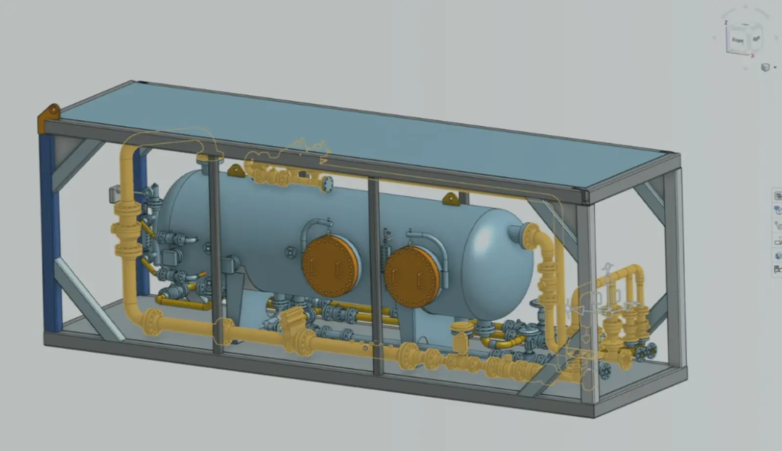 Onshape GUI with an overlay showing a 3D model built with AI assistance.