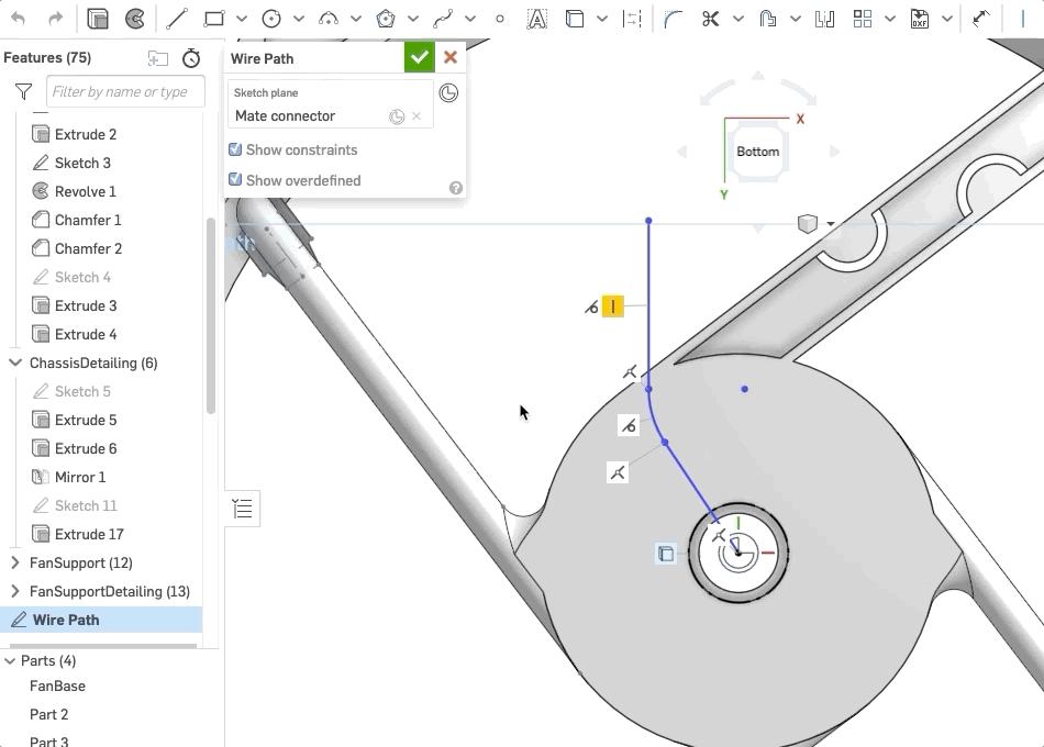 sketch constraints and mate connectors