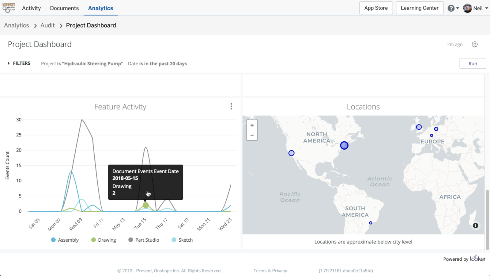 La funzione Analisi dei dati di Onshape