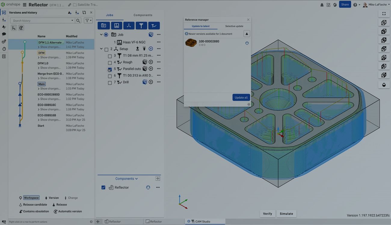 Toolpath Development CAM Toolpath Change Management