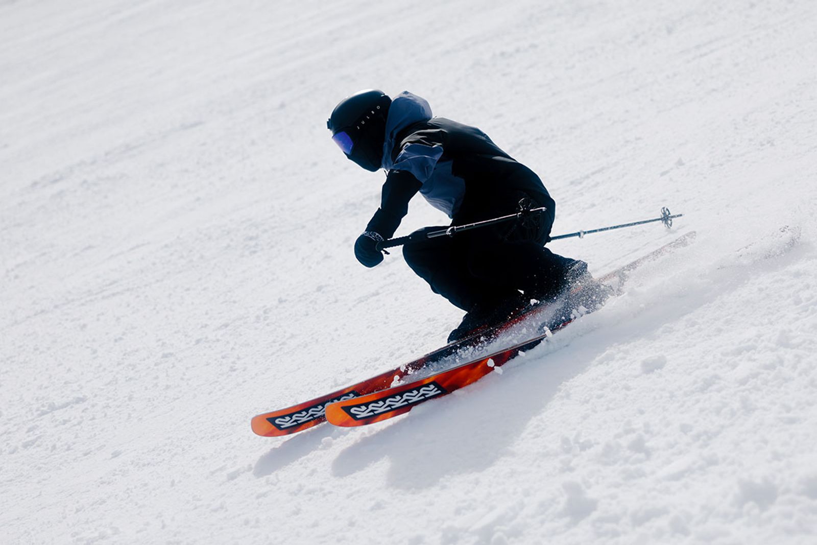 A skier using K2 Ski’s award-winning Mindbender 99Ti