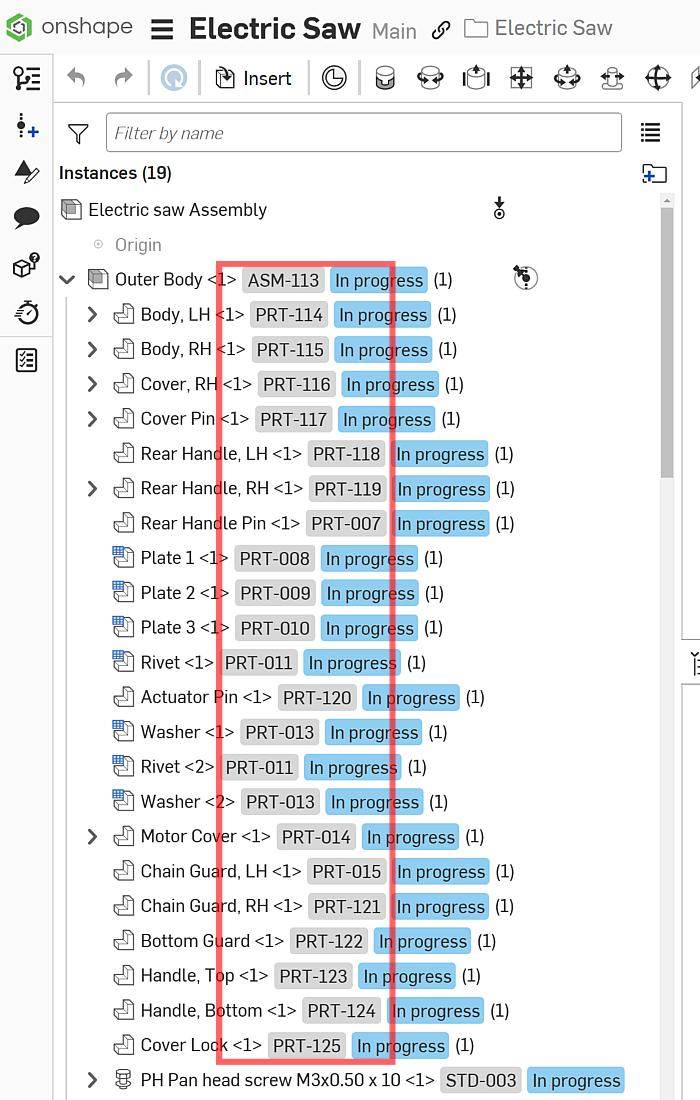 Assign Part Numbers for Referenced Parts in Assemblies