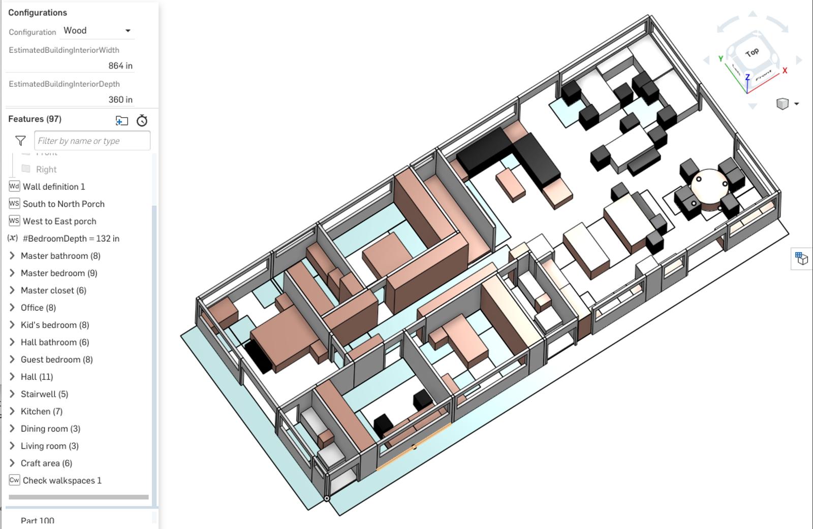 Screenshot of a proposed home layout using a 