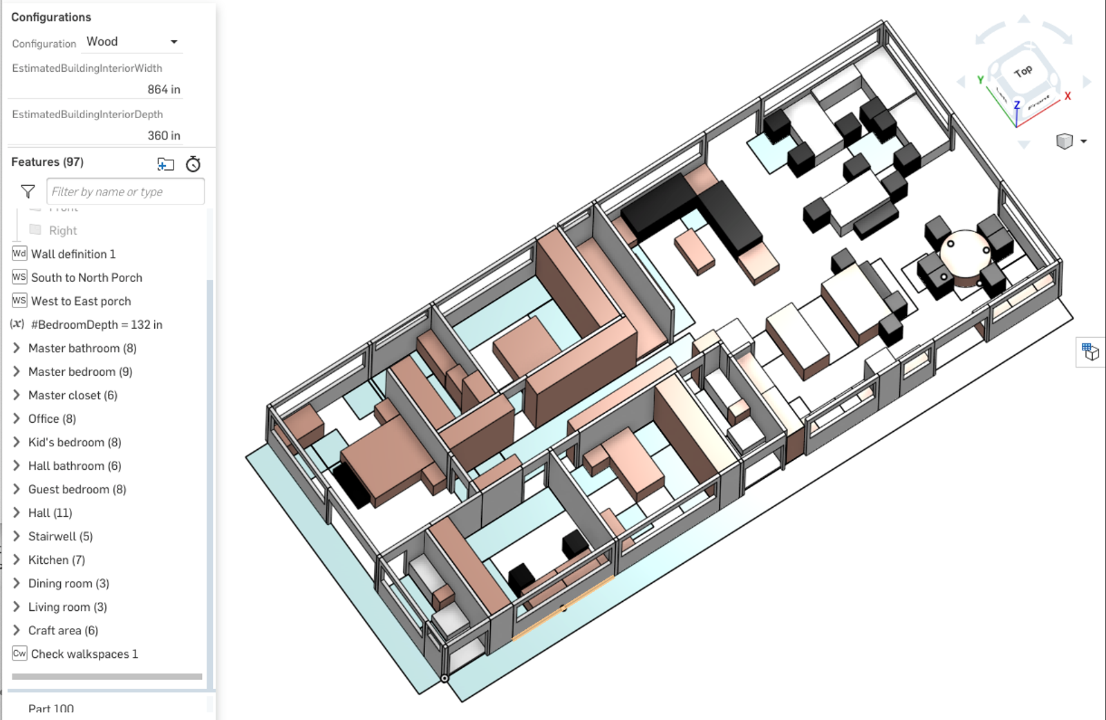 Screenshot of a proposed home layout using a 