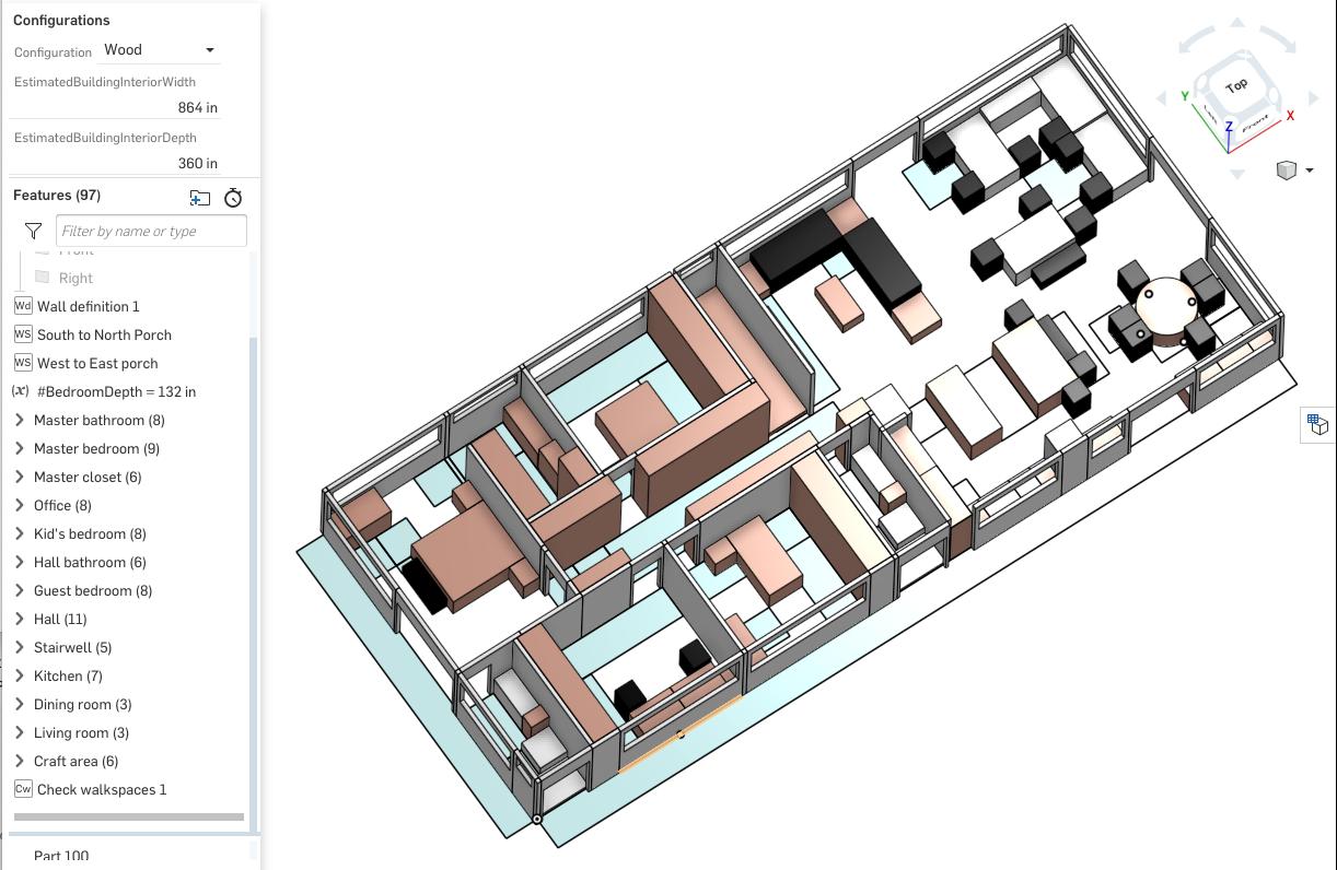 Screenshot of a proposed home layout using a