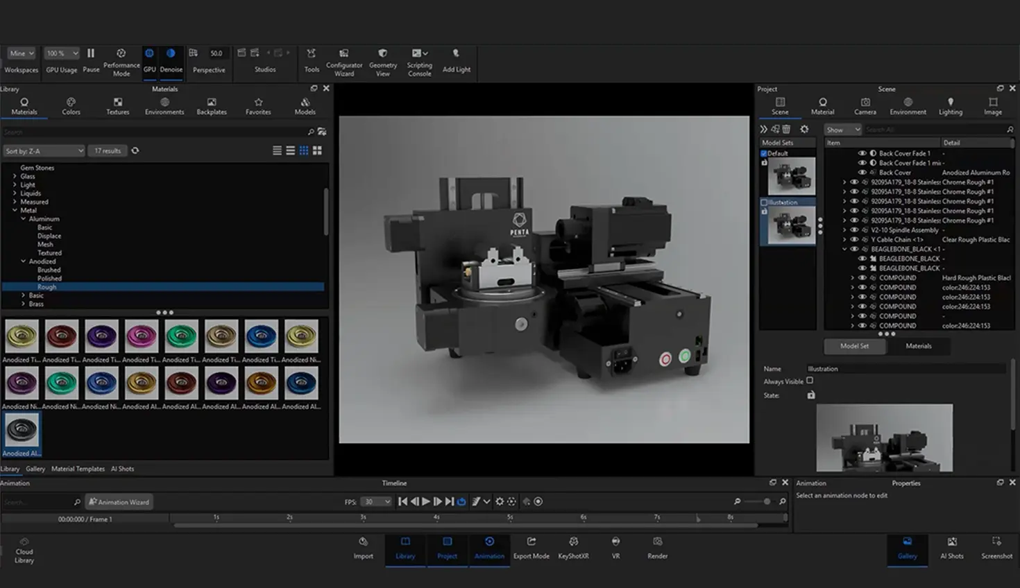 KeyShot GUI with an overlay