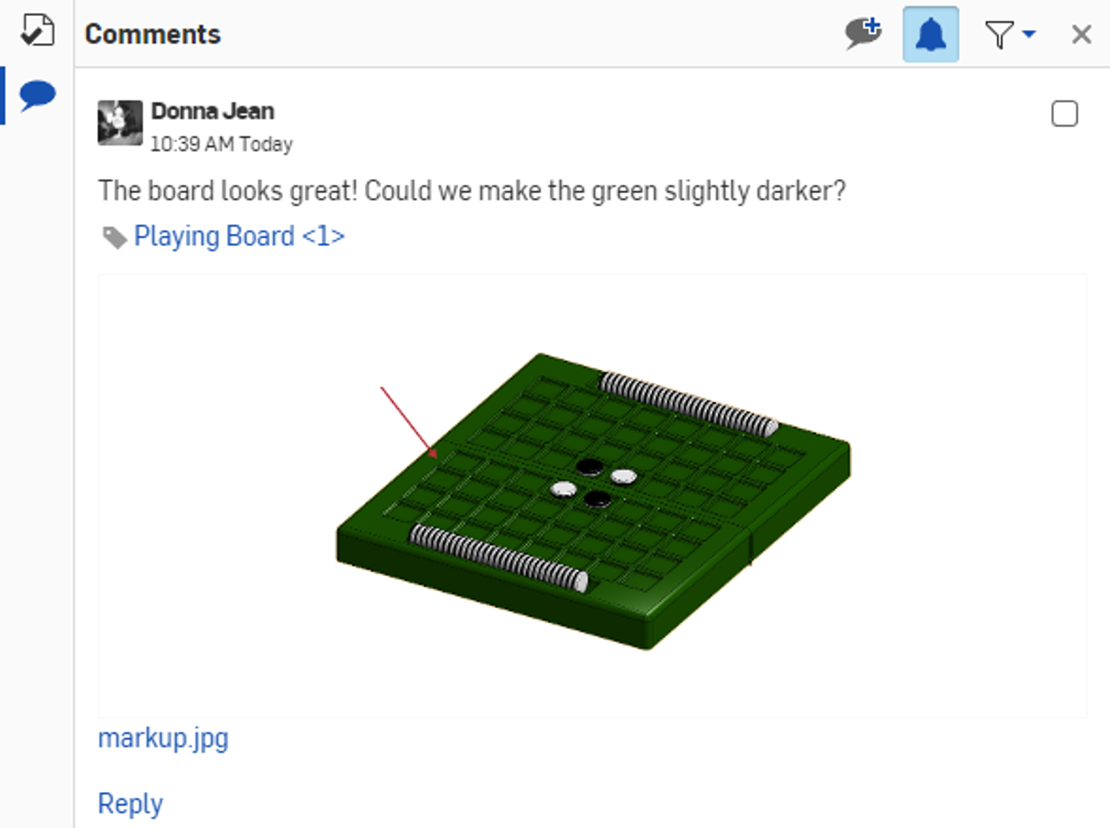 image of commenting in an onshape publication