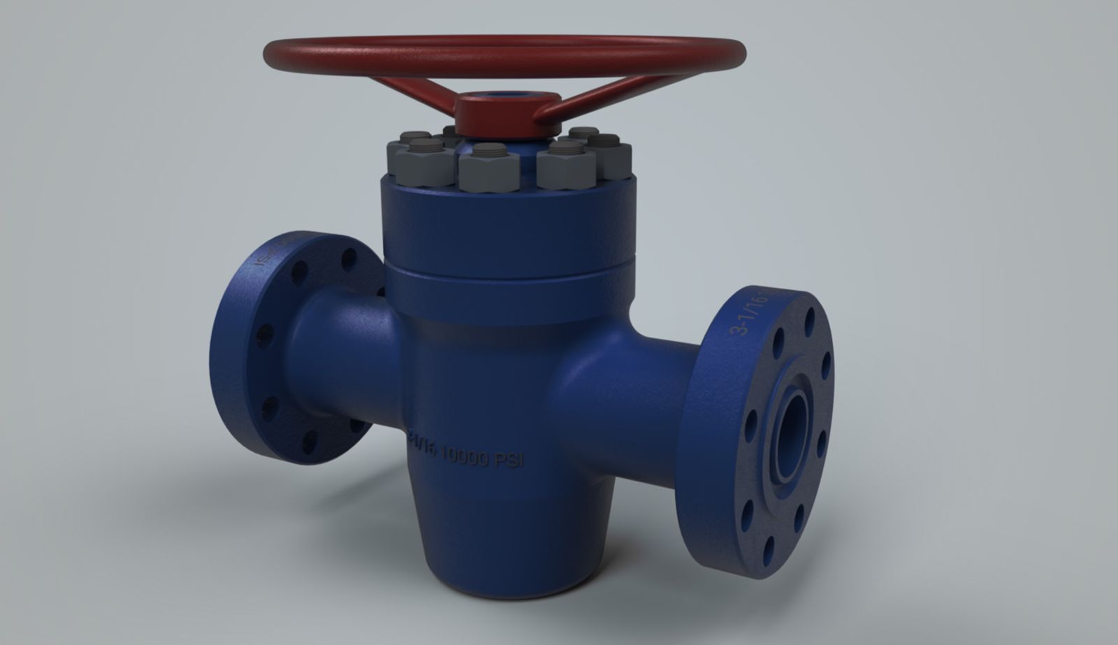 Onshape GUI with an overlay showing a rendering of a blue water hydrant with embossed text.