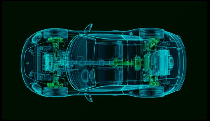 Stock illustration of a car frame.
