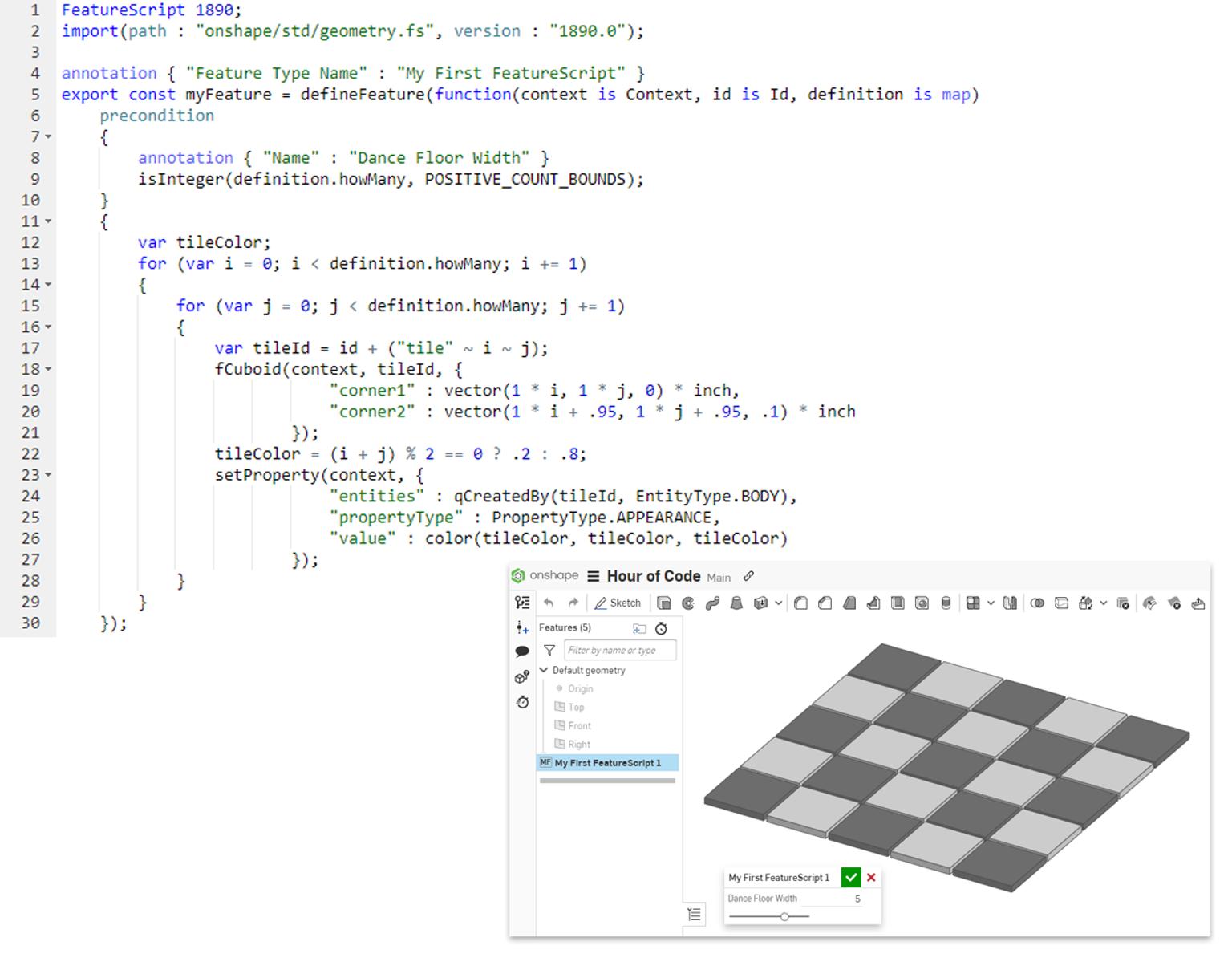 Coding Activities for Beginners with Hour of Code and Onshape