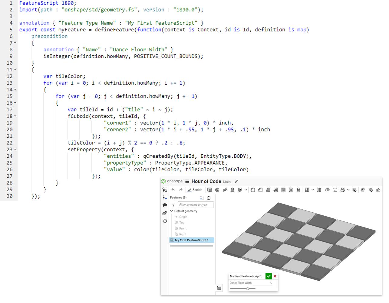 Coding Activities for Beginners with Hour of Code and Onshape