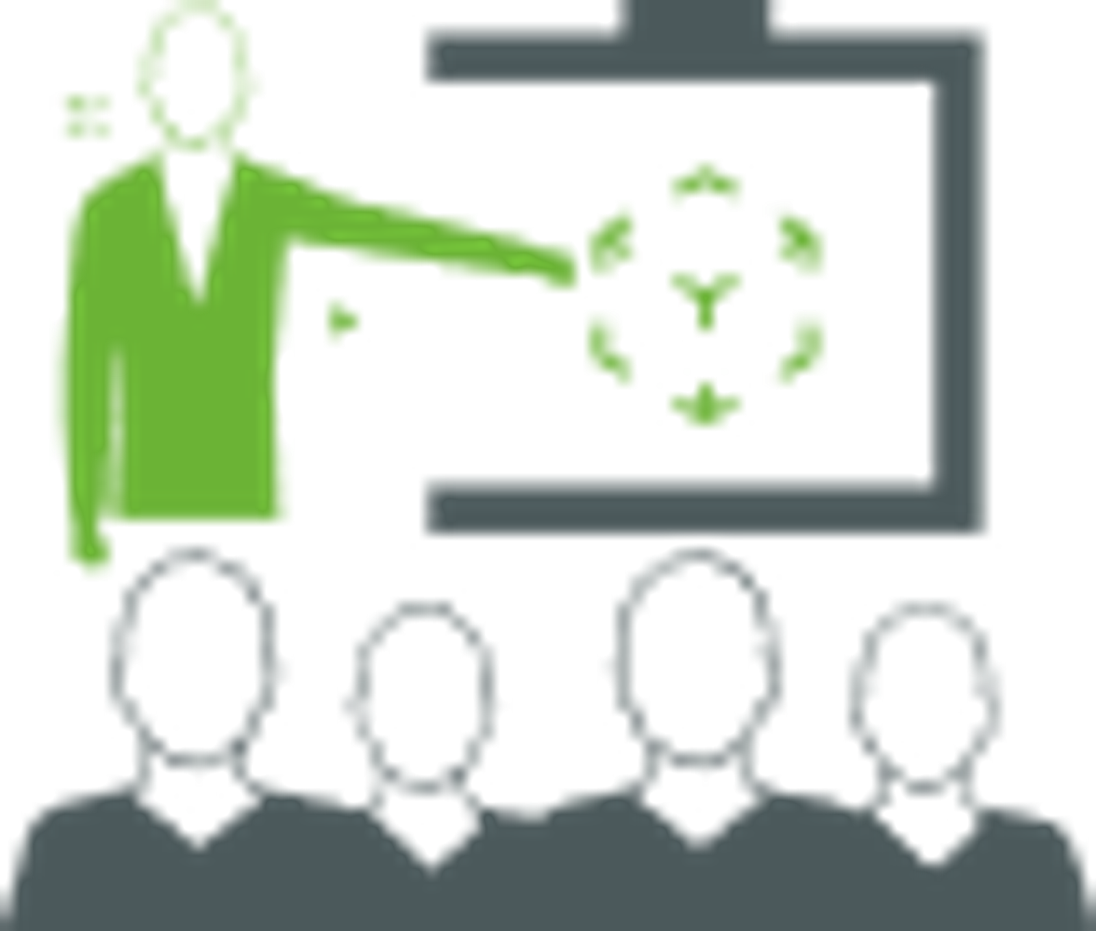 Icon of an educator teaching a lesson to students.