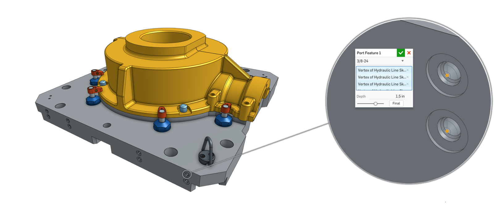 Port Feature for a CAD model