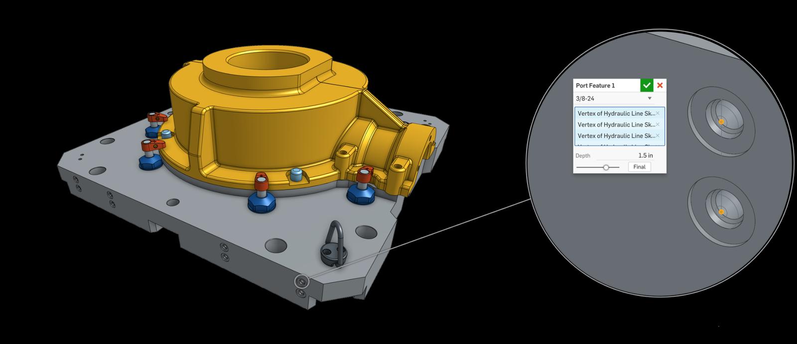 Port Feature for a CAD model