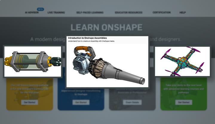 Card image showing CAD models used in the Learning Center.