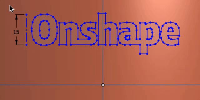 Animation showing sketch transform in Onshape.