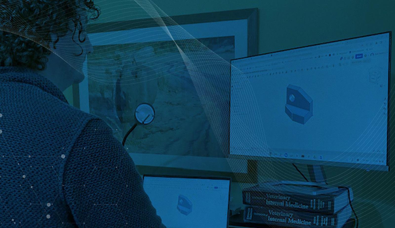 Image showing BoxTube founder working on a design in Onshape.