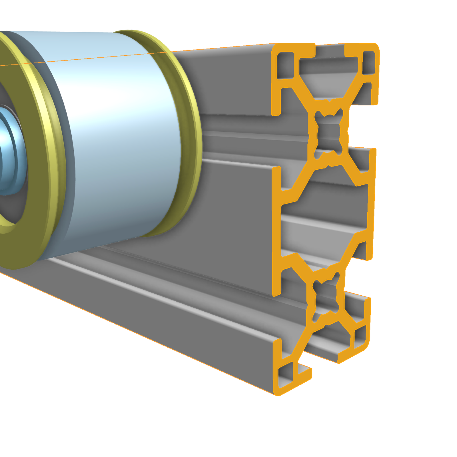 Image showing closeup of a CAD model's basic structure.