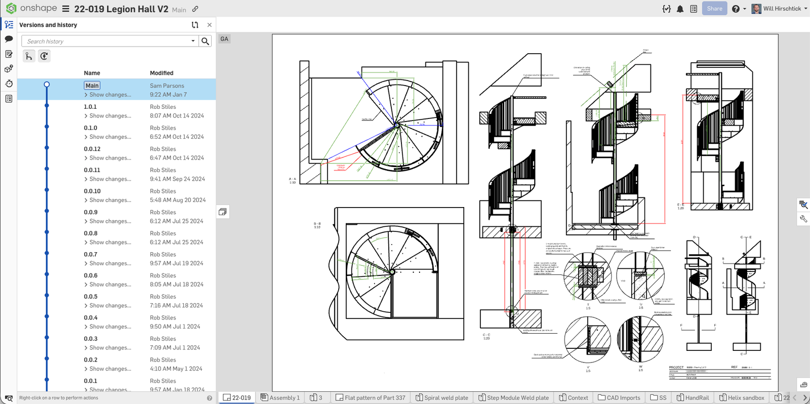 Onshape GUI showing a drawing of a design by Future Joinery Systems.