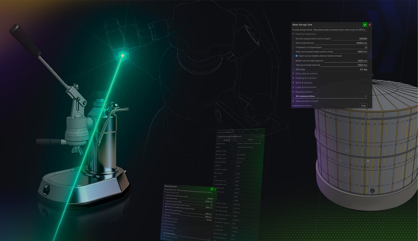 Illustration with an overlay showing FeatureScript MCP Server images