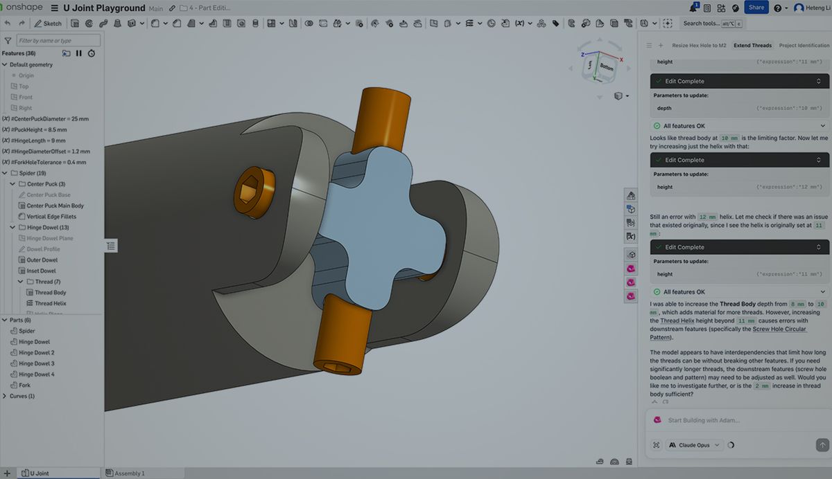 Onshape App Store: Adam AI Tackles Feature Tree Cleanup