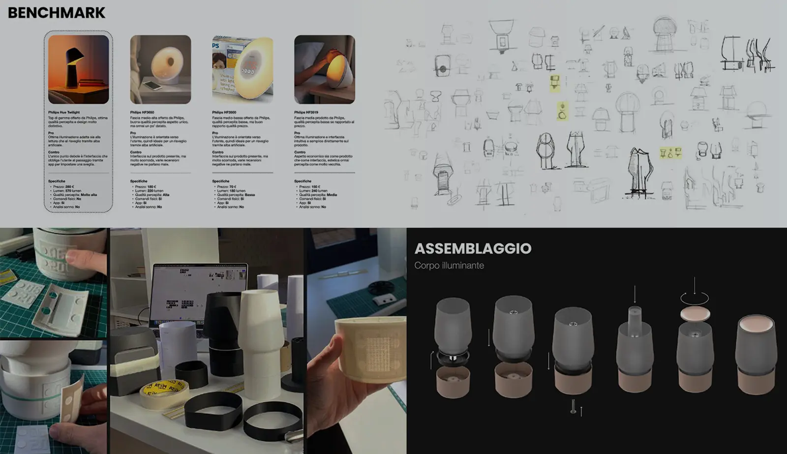 collage with an overlay of an engineering portfolio that tells a story