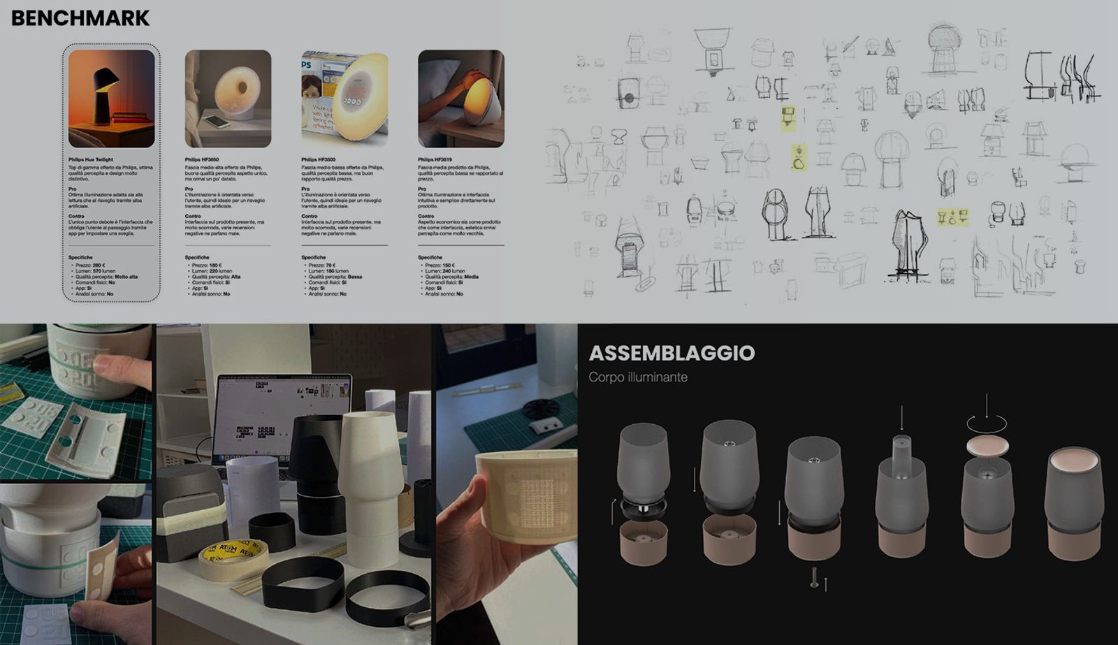 collage with an overlay of an engineering portfolio that tells a story