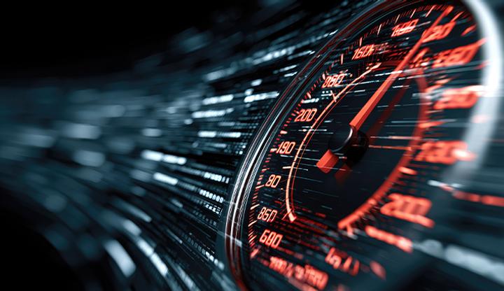 Stock image of a speedometer.