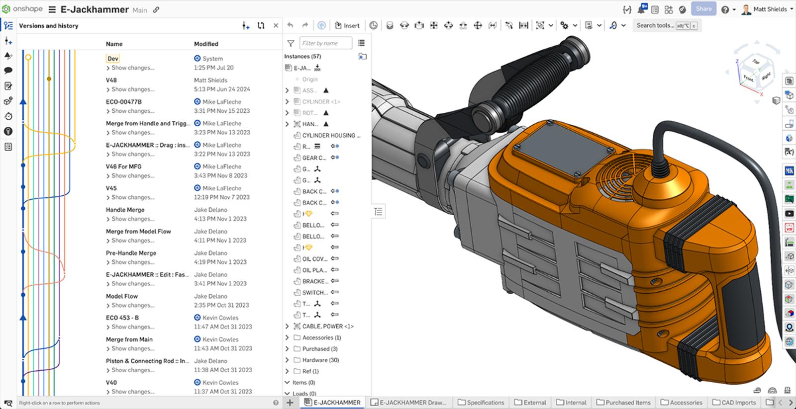A SCREEN SHOT OF A DOCUMENT WITH A COOL VERSIONS AND HISTORY TREE.