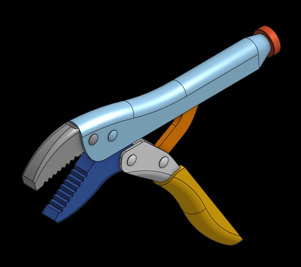 A CAD model of a wrench