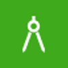 icon of pencil compass in green square