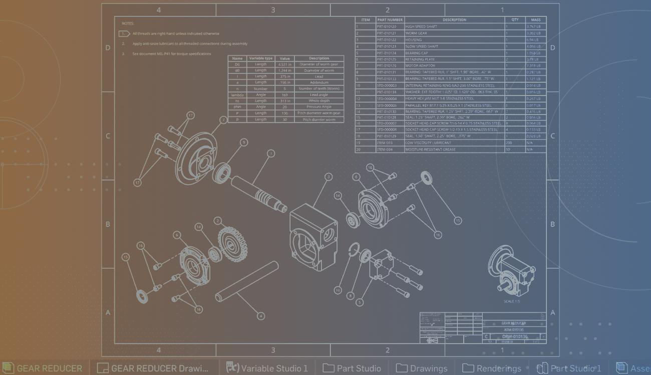 On Shape Drawinds Tables in Onshape Drawings